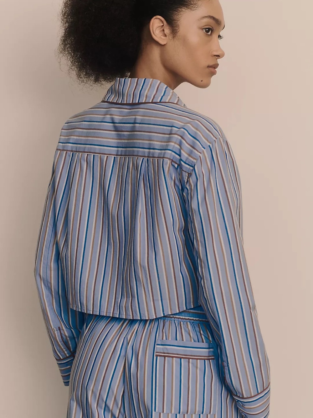 By Anthropologie Crop Pajama Shirt - Picture 3 of 5